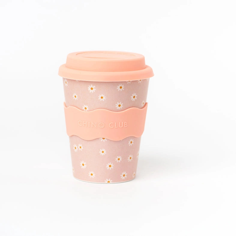 CHINO CLUB- Adult 12oz Reusable Keep Cup- Pink Daisy