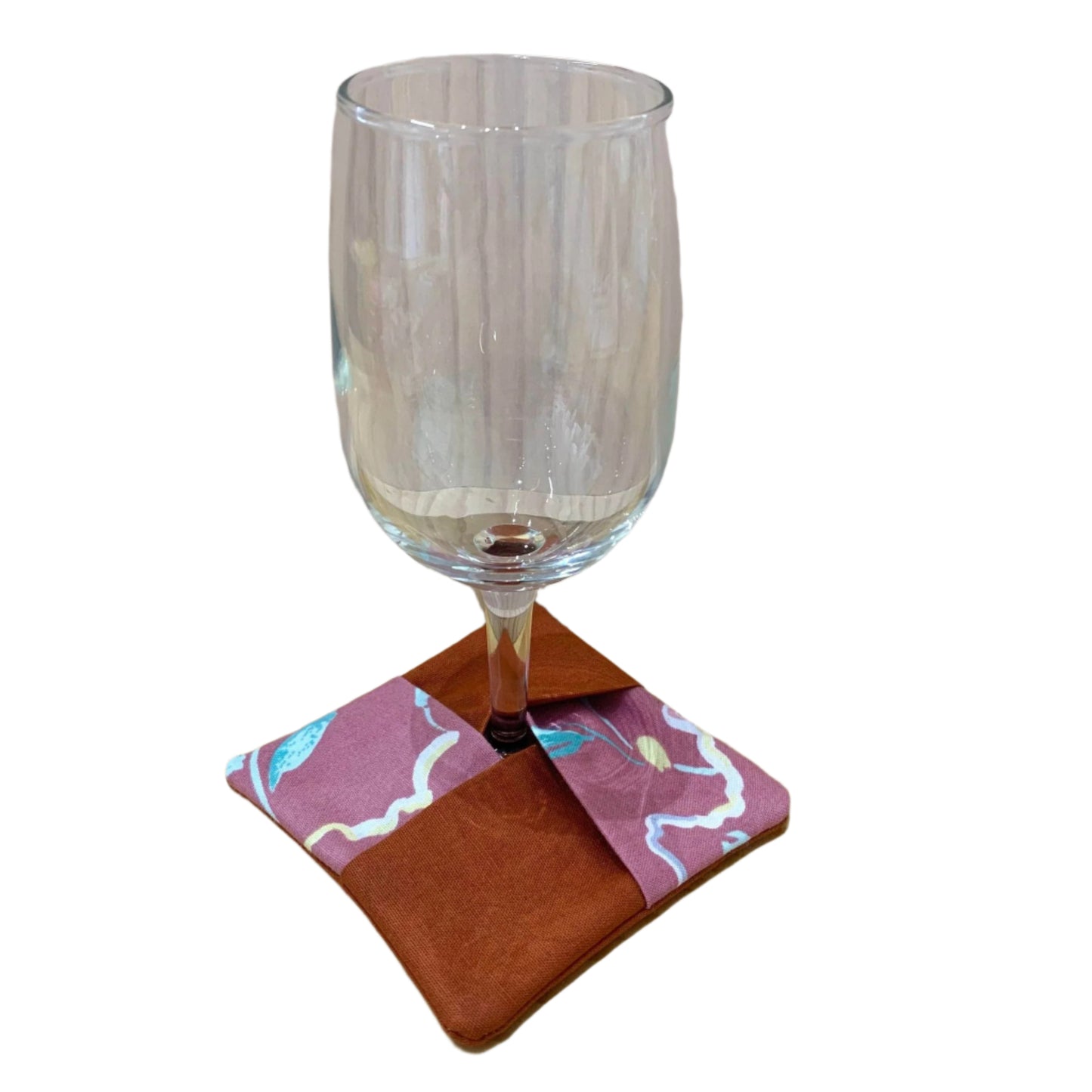 MUMMA WHOOPEE- SINGLE WINE GLASS SLIPPER/COASTERS- Retro Recipe & Red