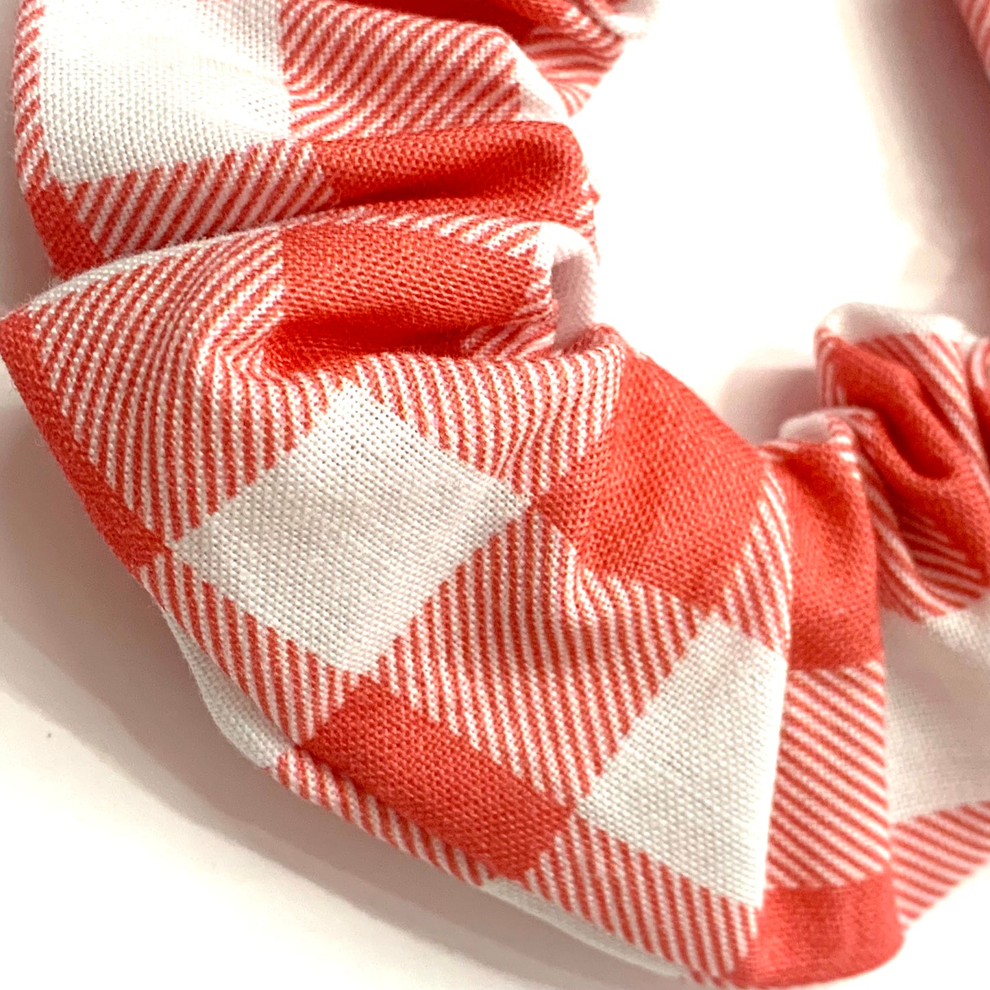 MUMMA WHOOPEE - "Peachy Red Gingham" REGULAR SCRUNCHIES