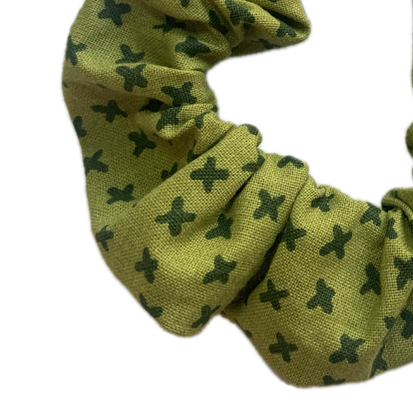 MUMMA WHOOPEE - "Green Crosses" REGULAR SCRUNCHIE