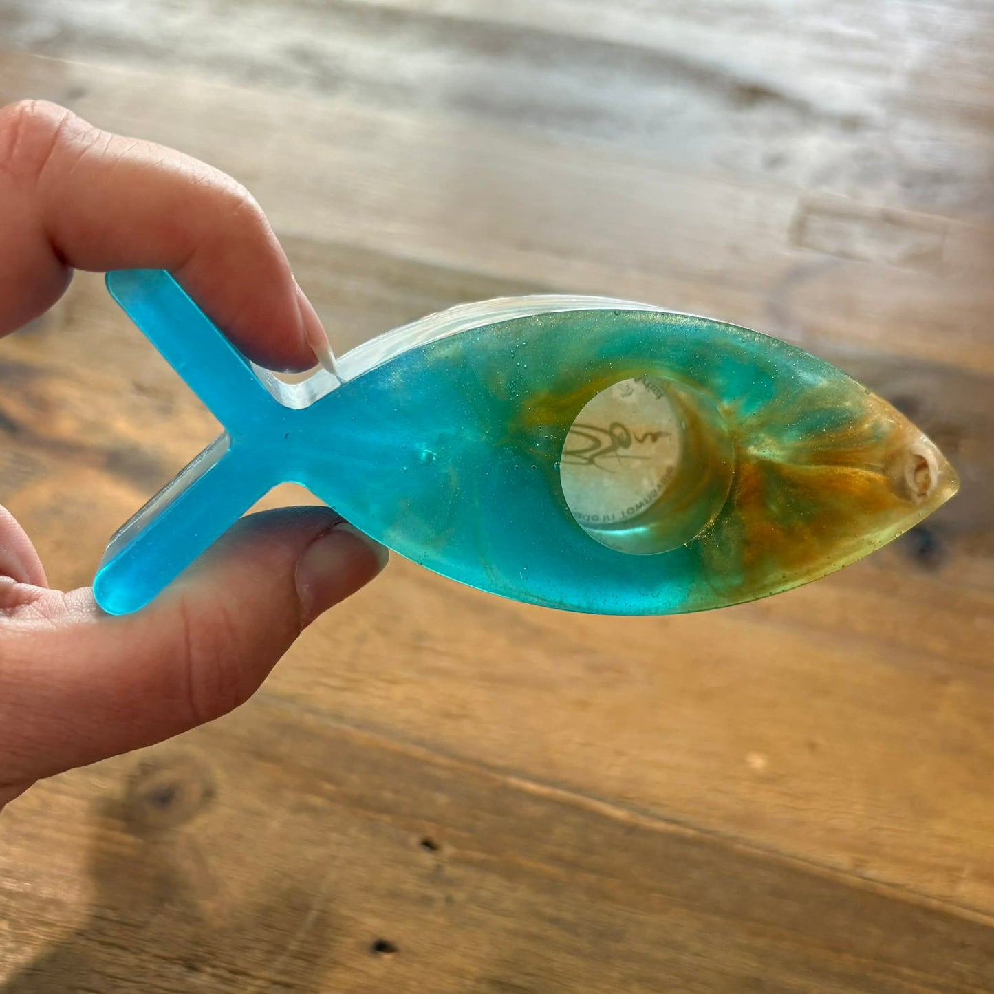 BRENDA STONE ART - Resin Fish Candle Holder 2