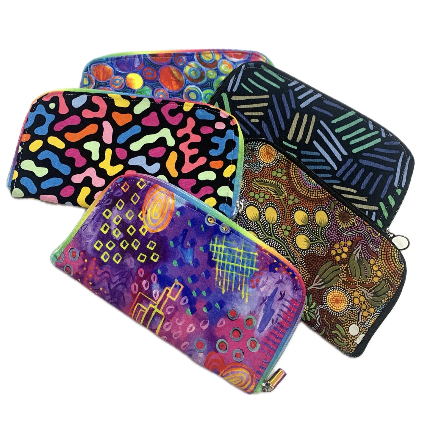 OH SEW ROSY: Wallets/Purses- Blue Green Dash