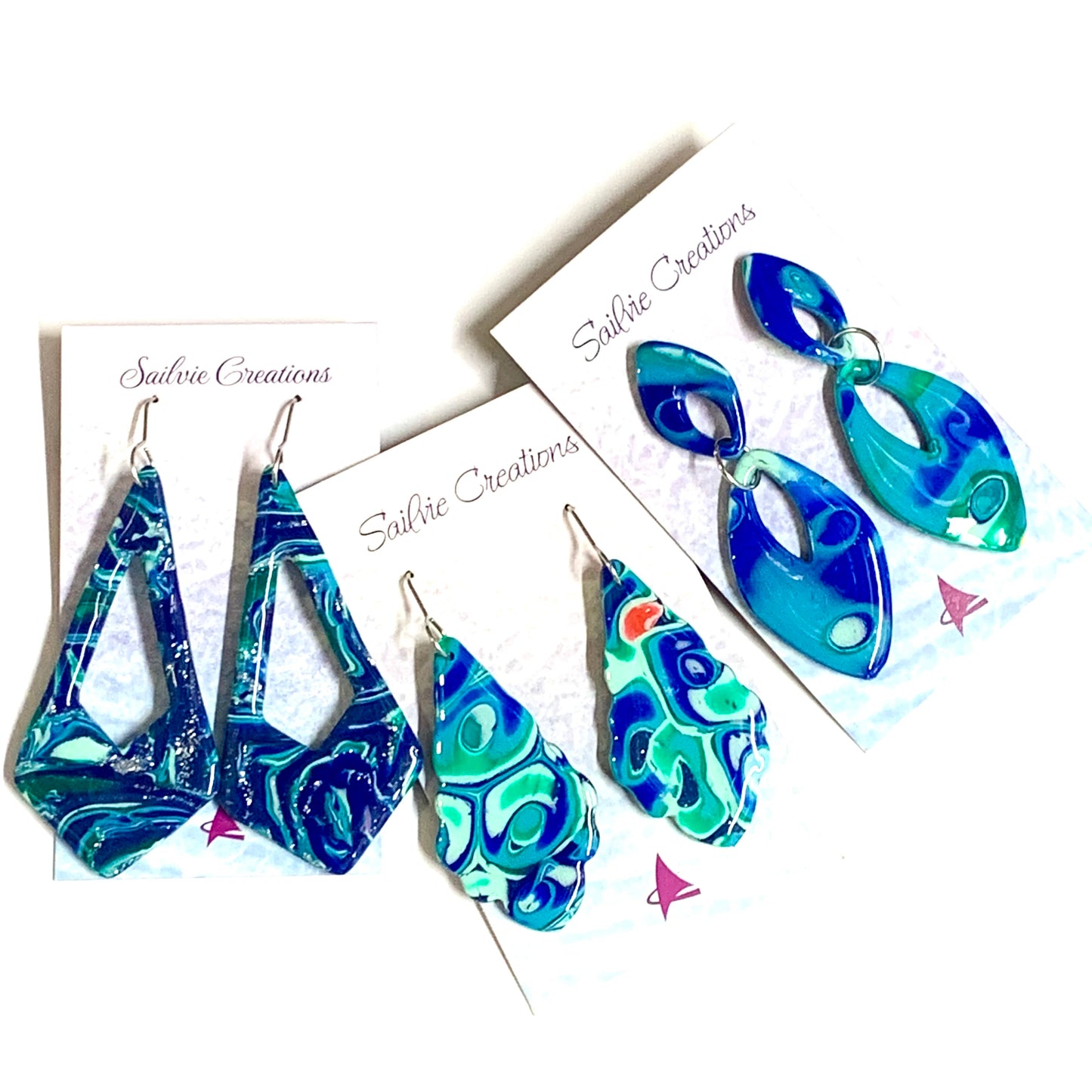 Sailvie Creations - Ocean Scalloped Hook Dangle Earrings