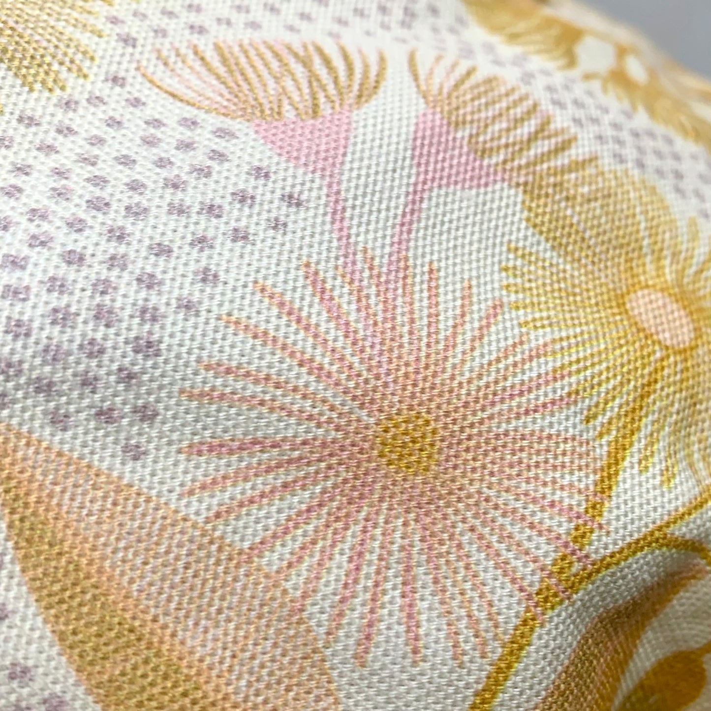 Teacups n Quilts- Mustard Gum Flowers & Birds Fabric Hat- Adult Size