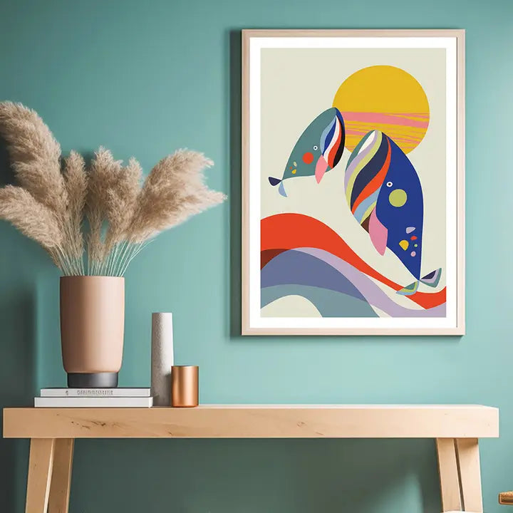 3 BIRDIES STUDIO- "Whales" A5 Art Print