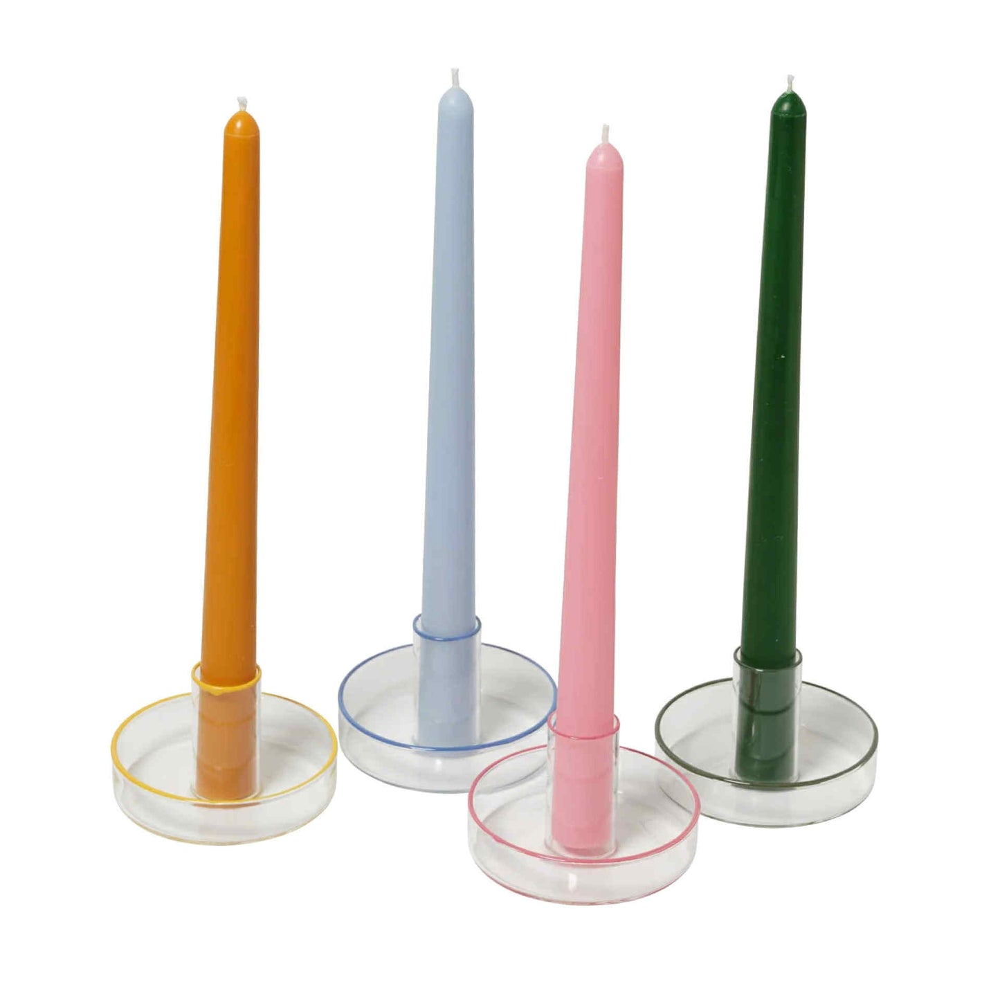 In The Roundhouse - Glass Taper Candle Holder Green