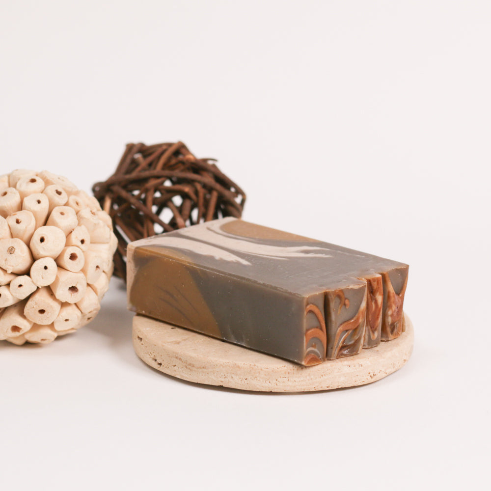 WASHPOOL SUPPLY CO- Vanilla, Patchouli, Sandalwood & Caramel Luxury Soap Bar with Dead Sea Mud