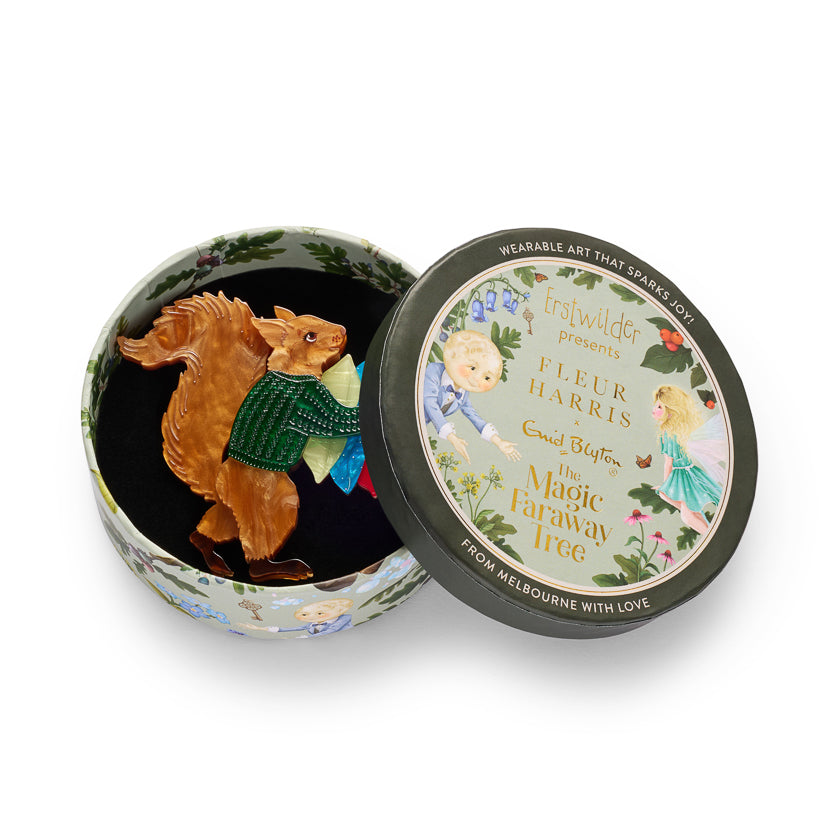 ERSTWILDER - "Red Squirrel" Brooch - Fleur Harris x Enid Blyton - THE MAGIC FARAWAY TREE