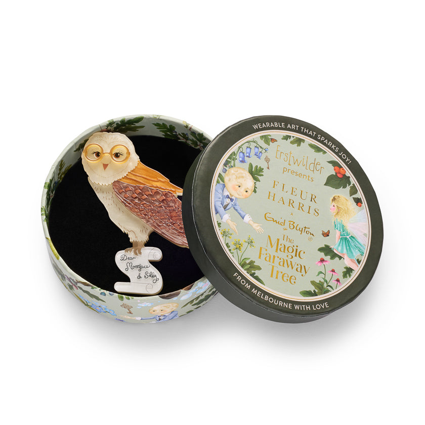 ERSTWILDER - " Barny Owl" Brooch - Fleur Harris x Enid Blyton - THE MAGIC FARAWAY TREE