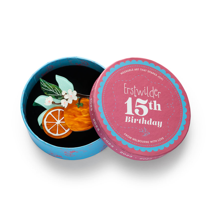 ERSTWILDER - "Orange Crush" Brooch - 15th Birthday Fan Favourites