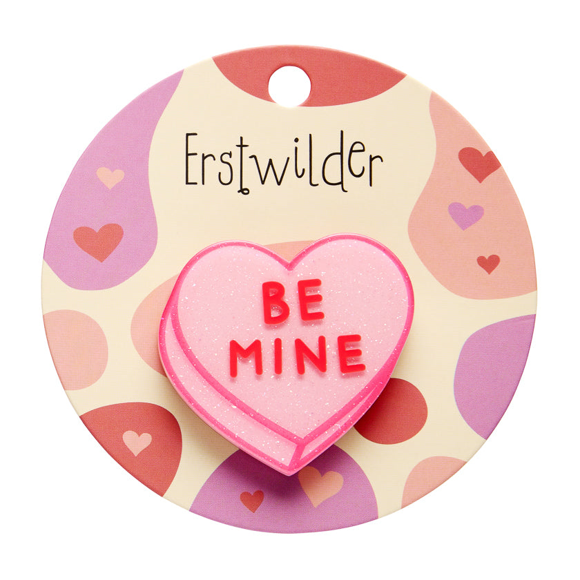 ERSTWILDER - Candy Heart Simplified Mini Brooch – Pink - SWEET VALENTINE COLLECTION