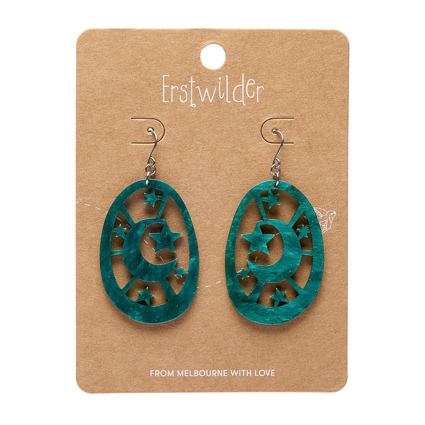 ERSTWILDER - Moonlight Drop Earrings Green - Pete Cromer Fairy Tales: Part 2