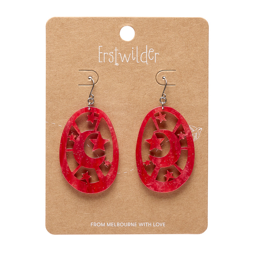 ERSTWILDER - Moonlight Drop Earrings Red - Pete Cromer Fairy Tales: Part 2