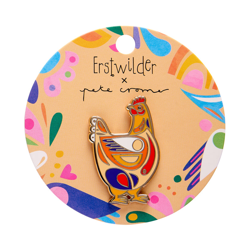 ERSTWILDER - Bessie the Chicken Enamel Pin - PETE CROMER COLLECTION