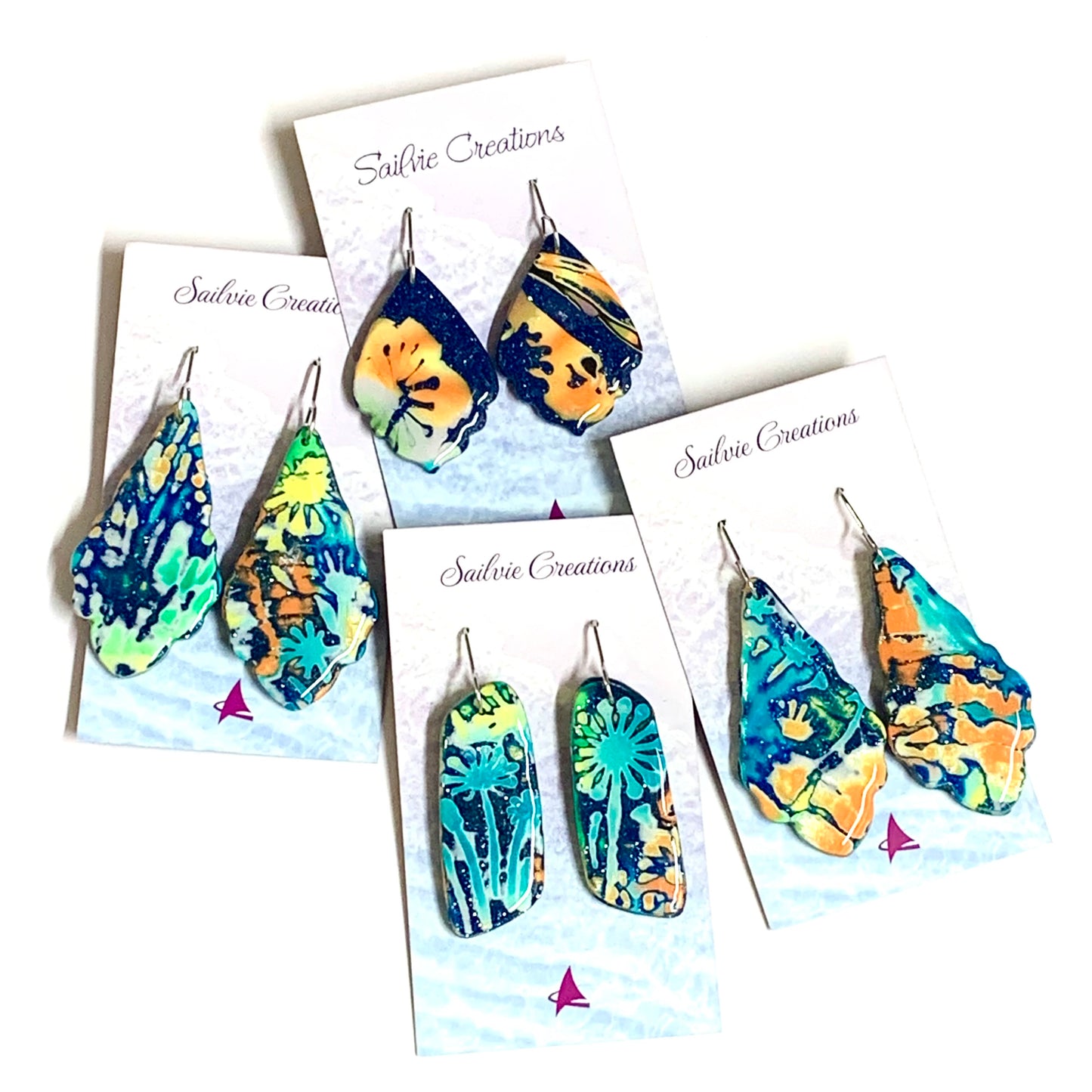 Sailvie Creations - Reef #1 Scalloped Hook Dangle Earrings