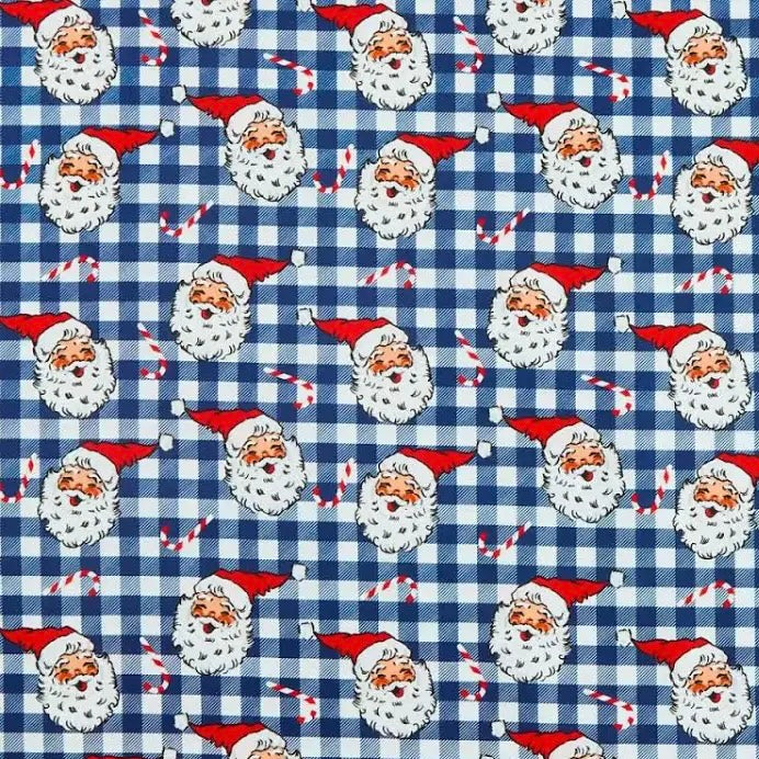 MUMMA WHOOPEE - Regular “BLUE CHECK SANTAS” SCRUNCHIE