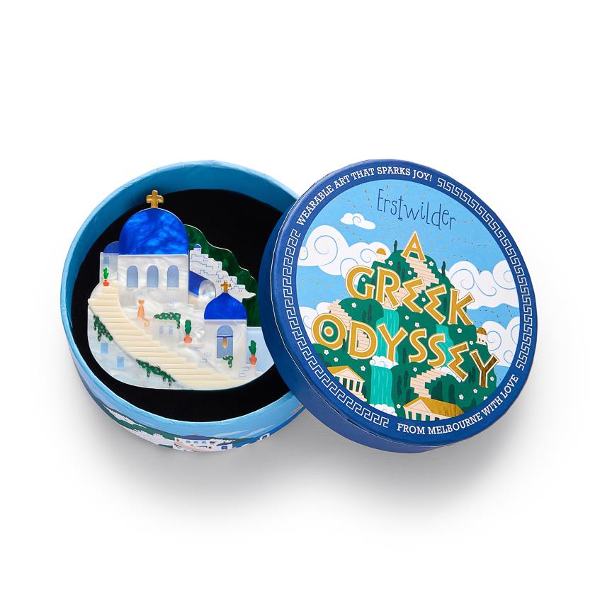 ERSTWILDER - " Santorini Sunsets" Brooch - A GREEK ODYSSEY COLLECTION