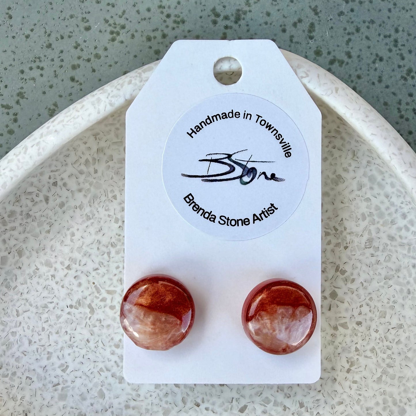 BRENDA STONE ART - Ocean Stud Earrings 12
