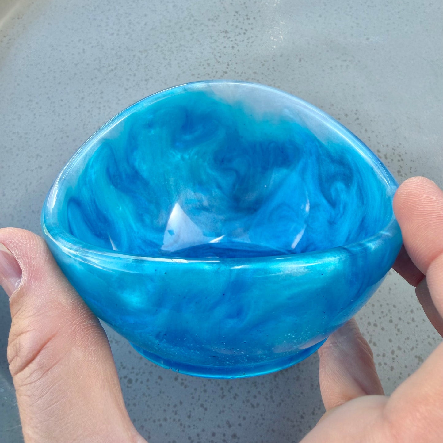 BRENDA STONE ART - Small Resin Scoop Bowl 1 Blues