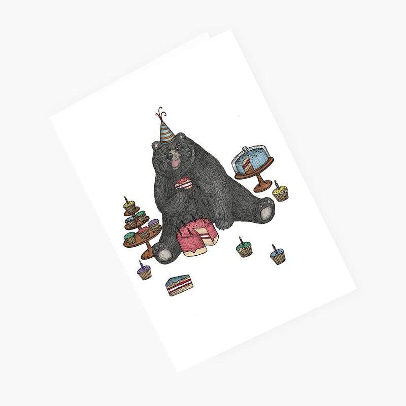The Nonsense Maker- Bear Who Loves Cake - Greeting Card