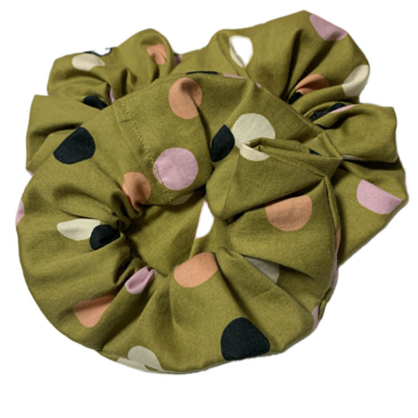 MUMMA WHOOPEE - JUMBO "Olive Spots" SCRUNCHIES