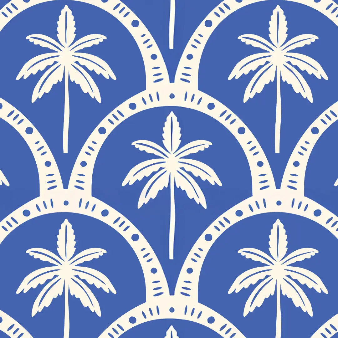 PROJECT TEN - "Blue Palm" Zip Medium Tote