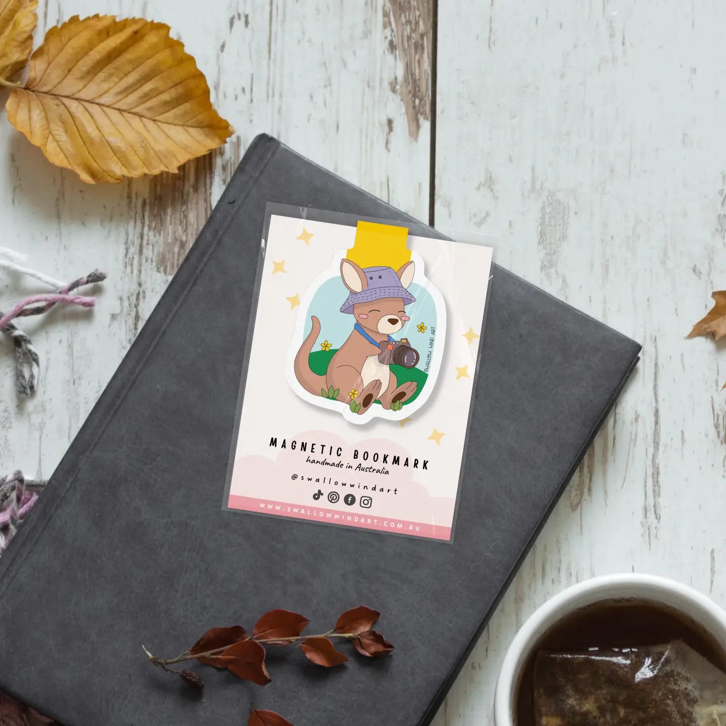 SWALLOW WIND ART - FLASH THE KANGAROO - MAGNETIC BOOKMARK