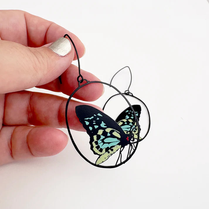DENZ & CO - Midi Butterfly earrings in Cairns Birdwing - DANGLE EARRINGS