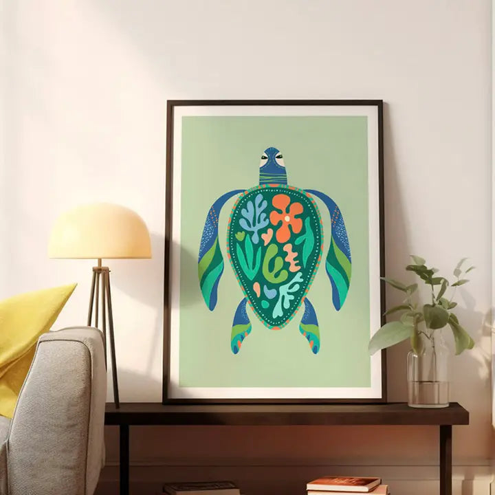 3 BIRDIES STUDIO- "Turtle" A5 Art Print