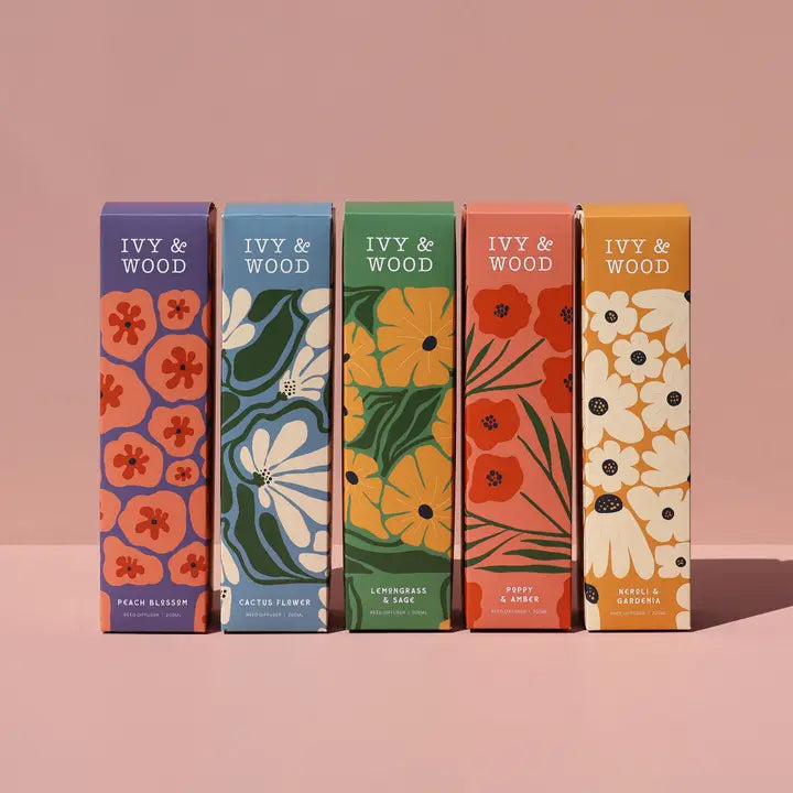 IVY & WOOD - Peach Blossom Reed Diffuser- Flora Collection