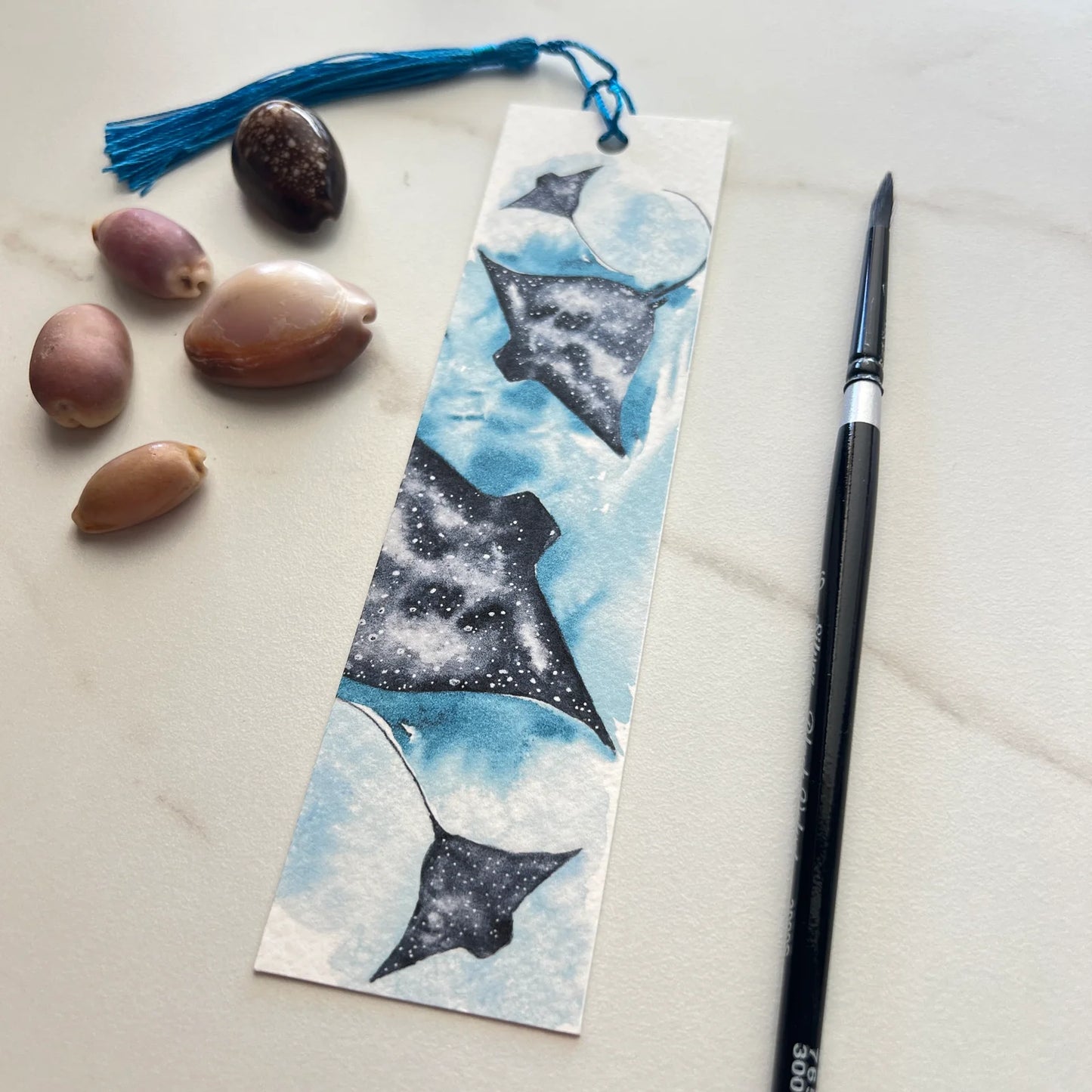 ESZTER'S CREATIONS- "Manta Ray" Bookmark- Textured Paper