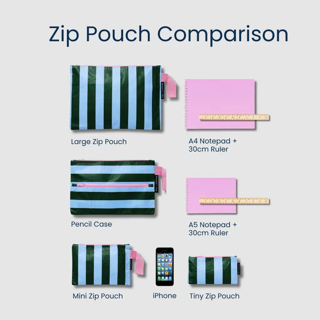 PROJECT TEN - "Multi Stripe" TINY Zip Pouch