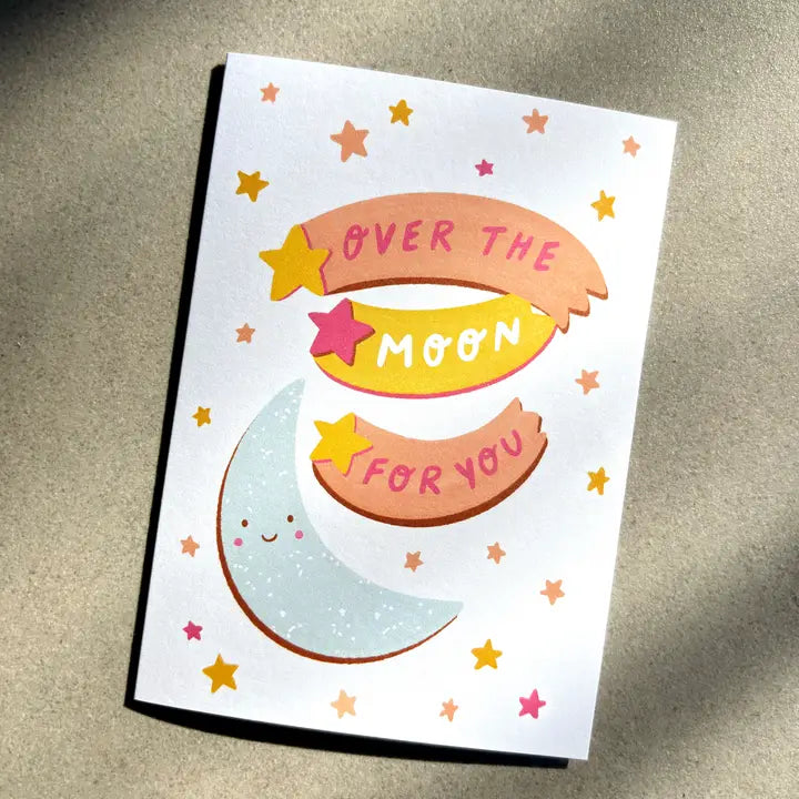 LAUREN SISSONS STUDIO- "Over the Moon" Congratulations Card