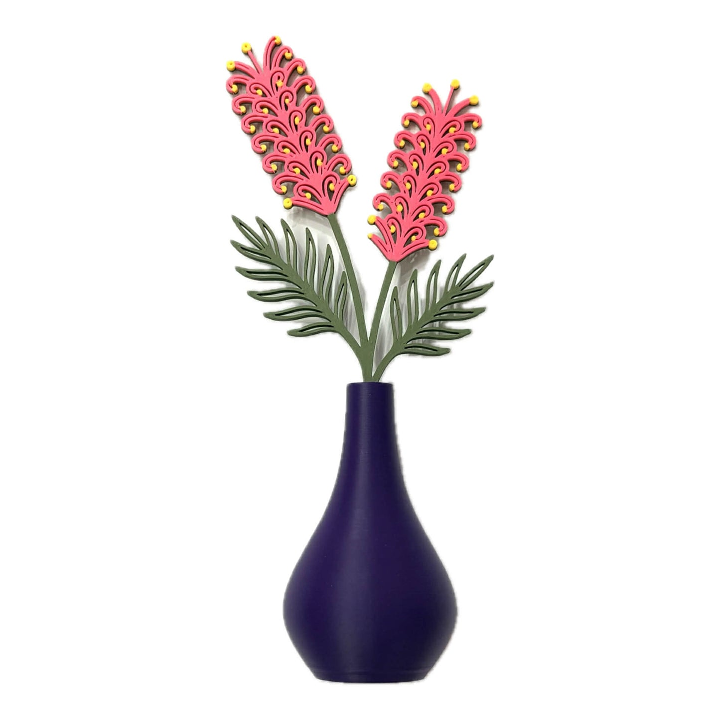 DWAYNSKI.3D - GREVILLIA BLOOMS - MAGNETIC BUD VASE WITH PRINTED FLOWER STEM