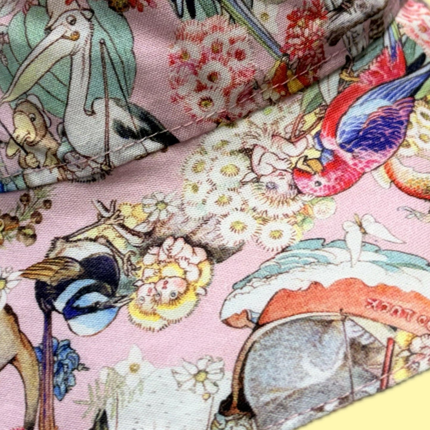 Teacups n Quilts - May Gibbs Fabric Hat - Koala Pink Background - Kids Size Large