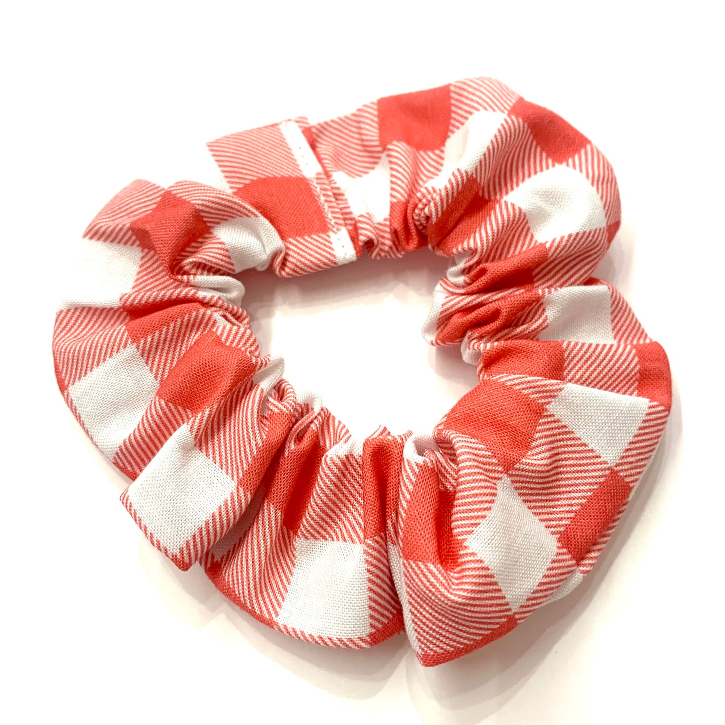 MUMMA WHOOPEE - "Peachy Red Gingham" REGULAR SCRUNCHIES
