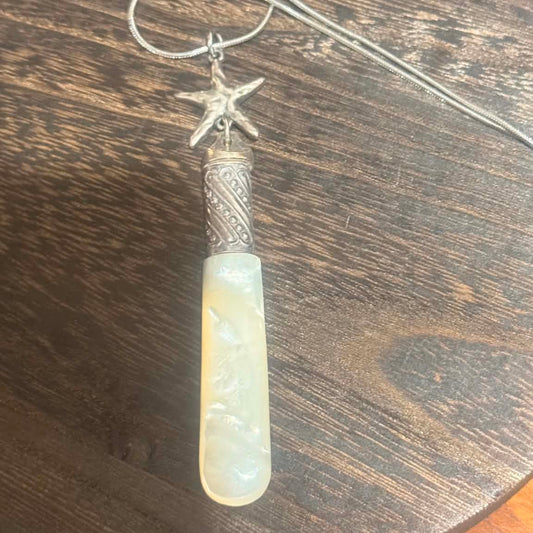 MOLLY MADE- Mother of Pearl Spoon Handle Pendant Necklace