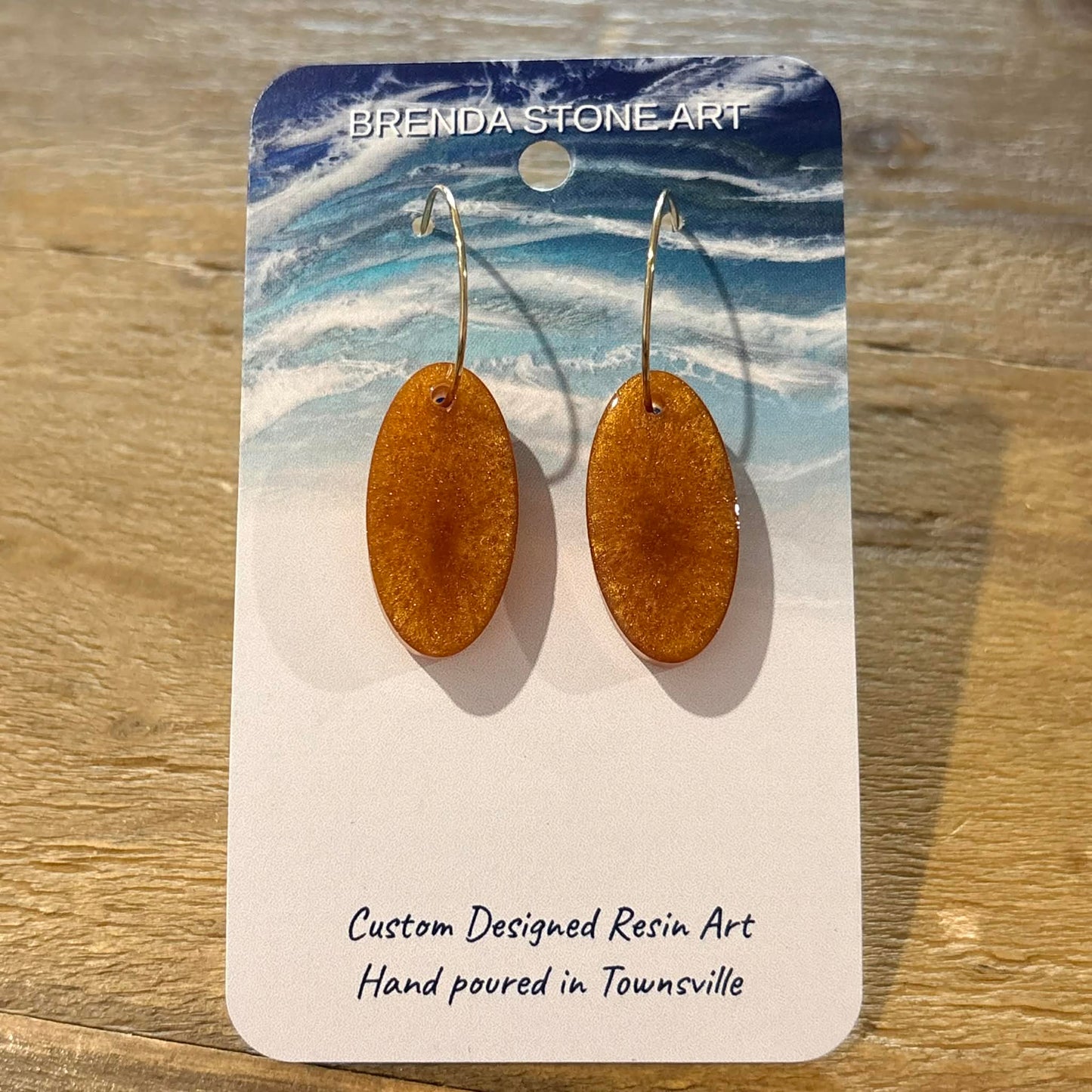 BRENDA STONE ART - Ocean Tear Short Hoop Earrings 1