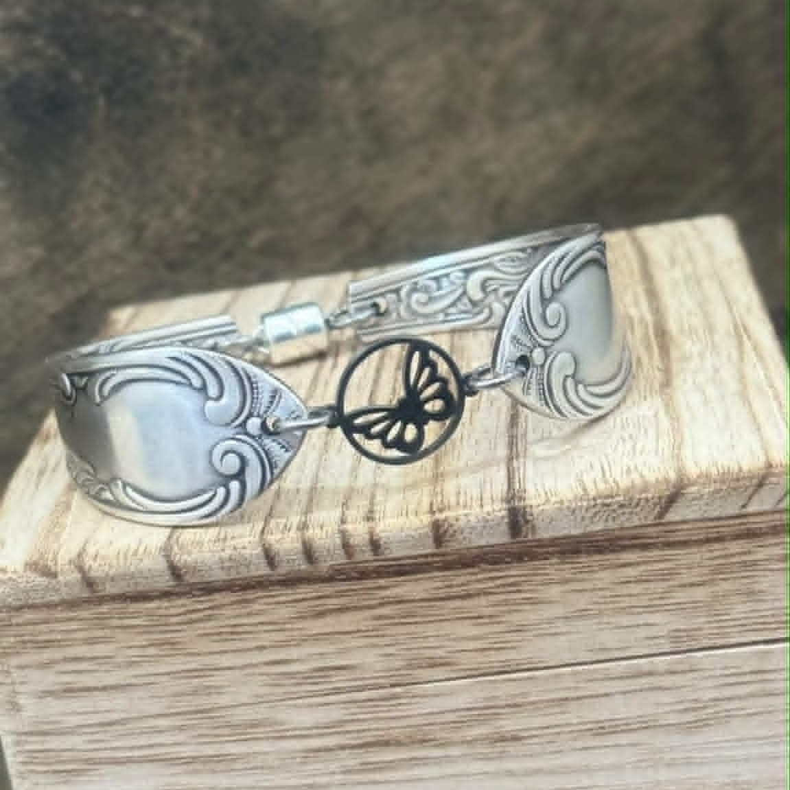 MOLLY MADE- Butterfly and Silverware Handle Bracelet