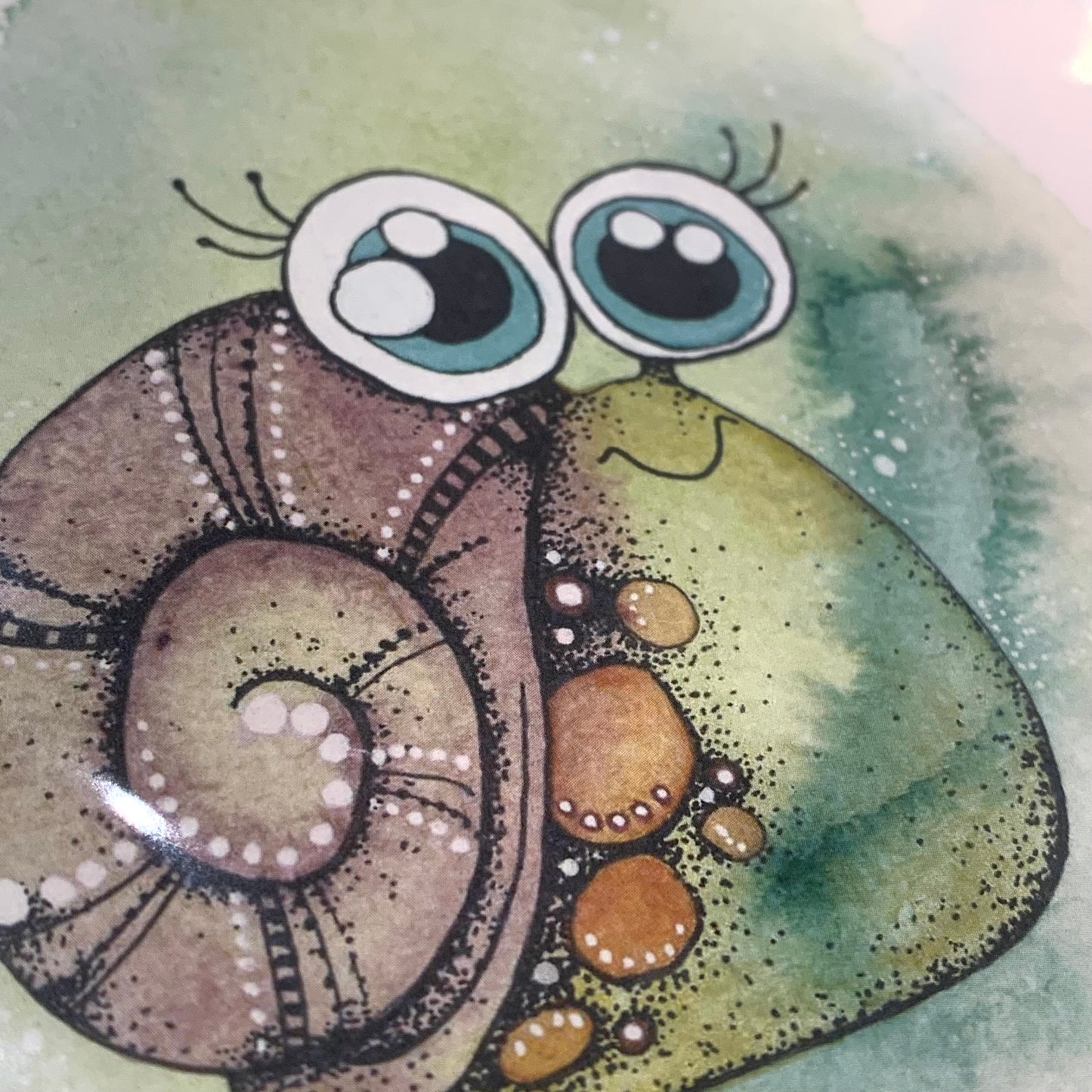 DONNA K CREATIONS- A4 ART PRINTS- Green Snail