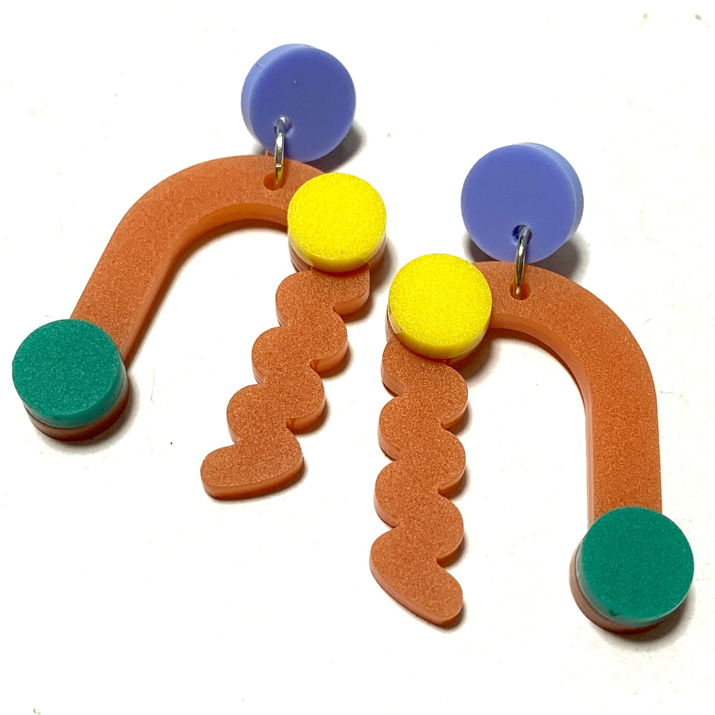 THIS BIRD HAS FLOWN - “Memphis- Rust” DANGLE EARRINGS