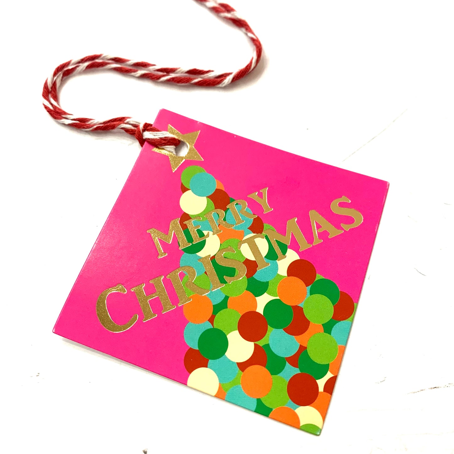 CANDLEBARK CREATIONS - "Pom Pom Tree" Single Gift Tag- CHRISTMAS TAGS