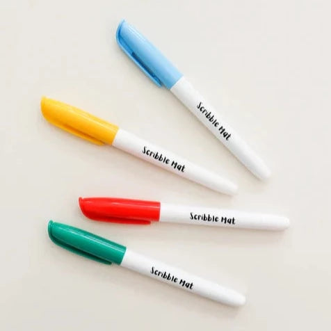 SCRIBBLE MAT- Pack of 4 Scribble Mat Pens + Free Brown Pen