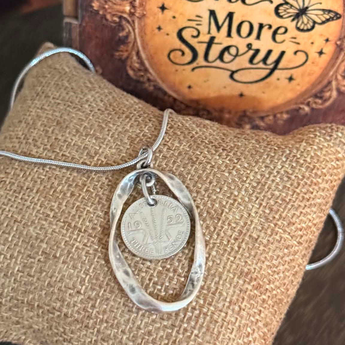 MOLLY MADE- Authentic 1952 Australian Threepence Pendant Necklace