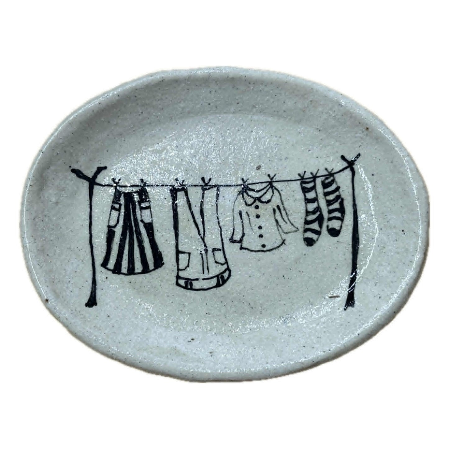 BELOVED POTTERY - Drawing Plate (medium) - Washing Line 2
