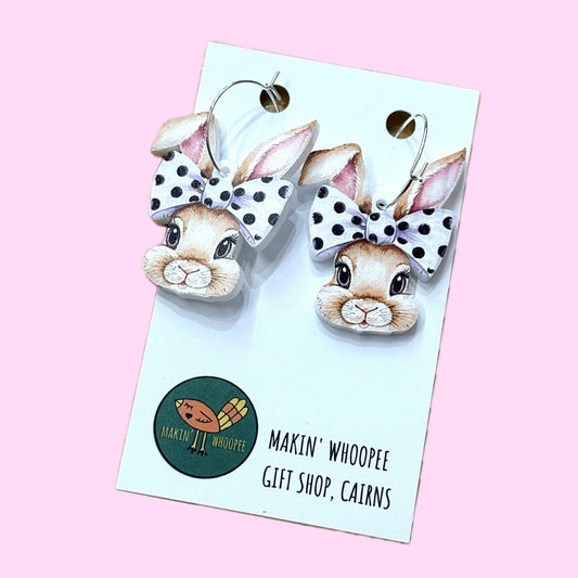 MAKIN' WHOOPEE - EASTER "Bunny Bows" HOOP EARRINGS