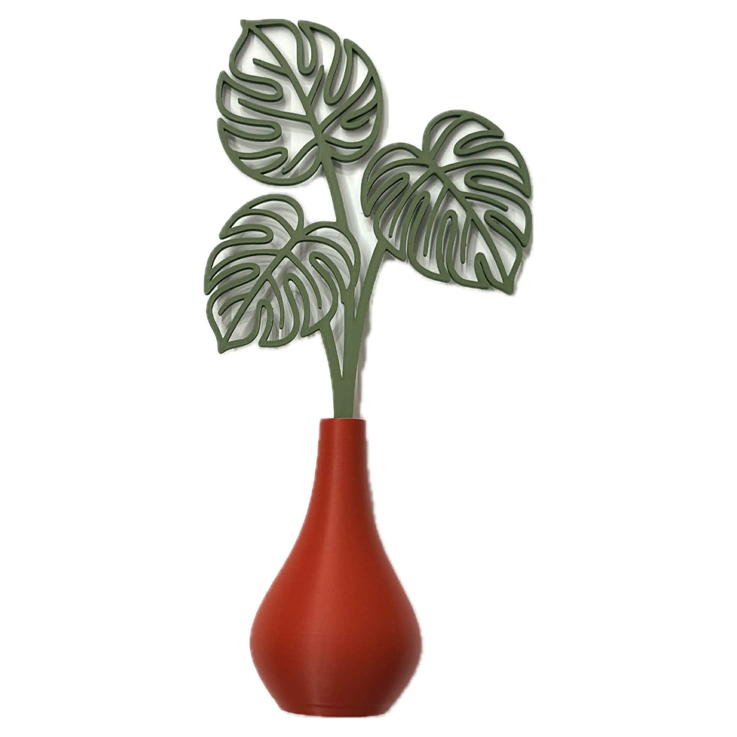 DWAYNSKI.3D - MONSTERA LEAVES - MAGNETIC BUD VASE WITH PRINTED FLOWER STEM