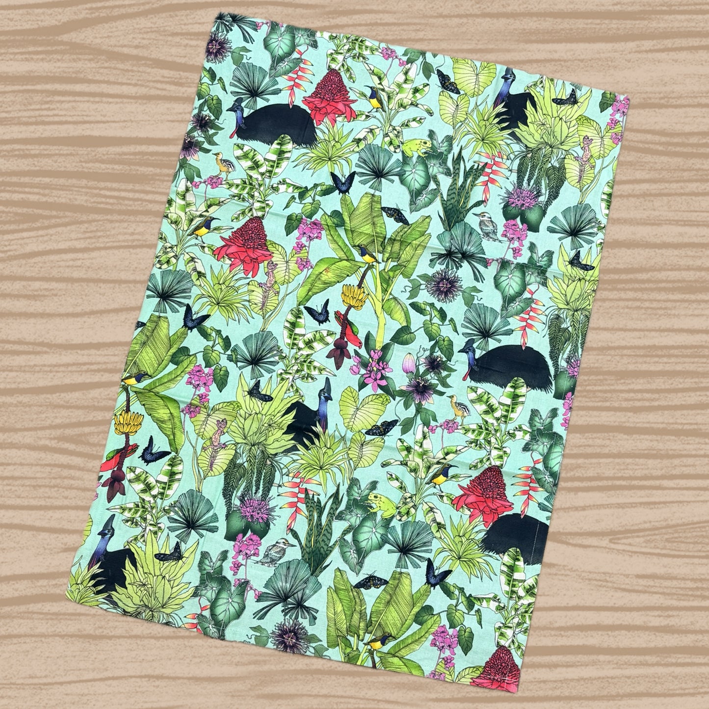 THE SCENIC ROUTE - "CASSOWARY CREEK AQUA"- Cotton Art Tea Towel