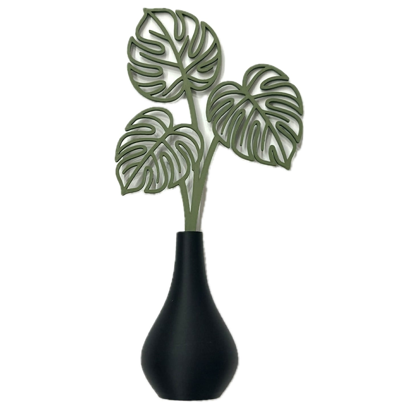 DWAYNSKI.3D - MONSTERA LEAVES - MAGNETIC BUD VASE WITH PRINTED FLOWER STEM