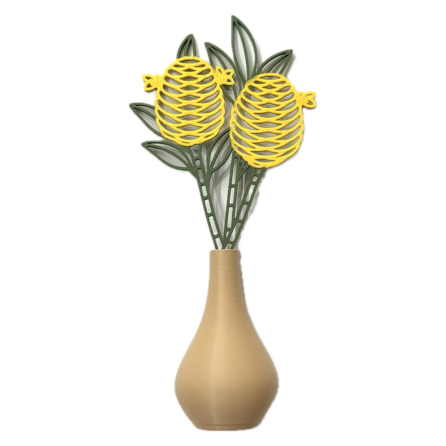 DWAYNSKI.3D - YELLOW GINGER BLOOMS - MAGNETIC BUD VASE WITH PRINTED FLOWER STEM